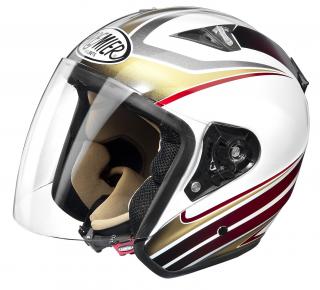 prilba PREMIER Touring 3 FZ15  bielo červená
