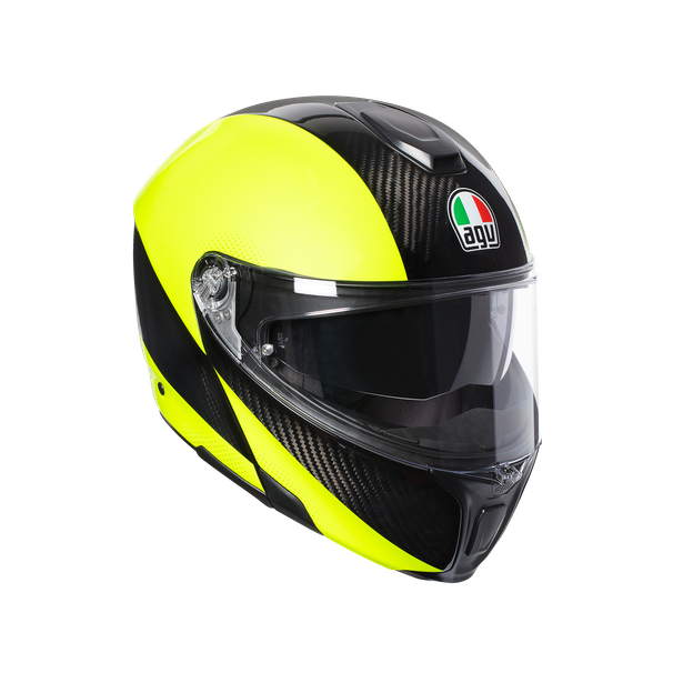 Prilba AGV SPORTMODULAR - HI VIS CARBON/YELLOW FL.