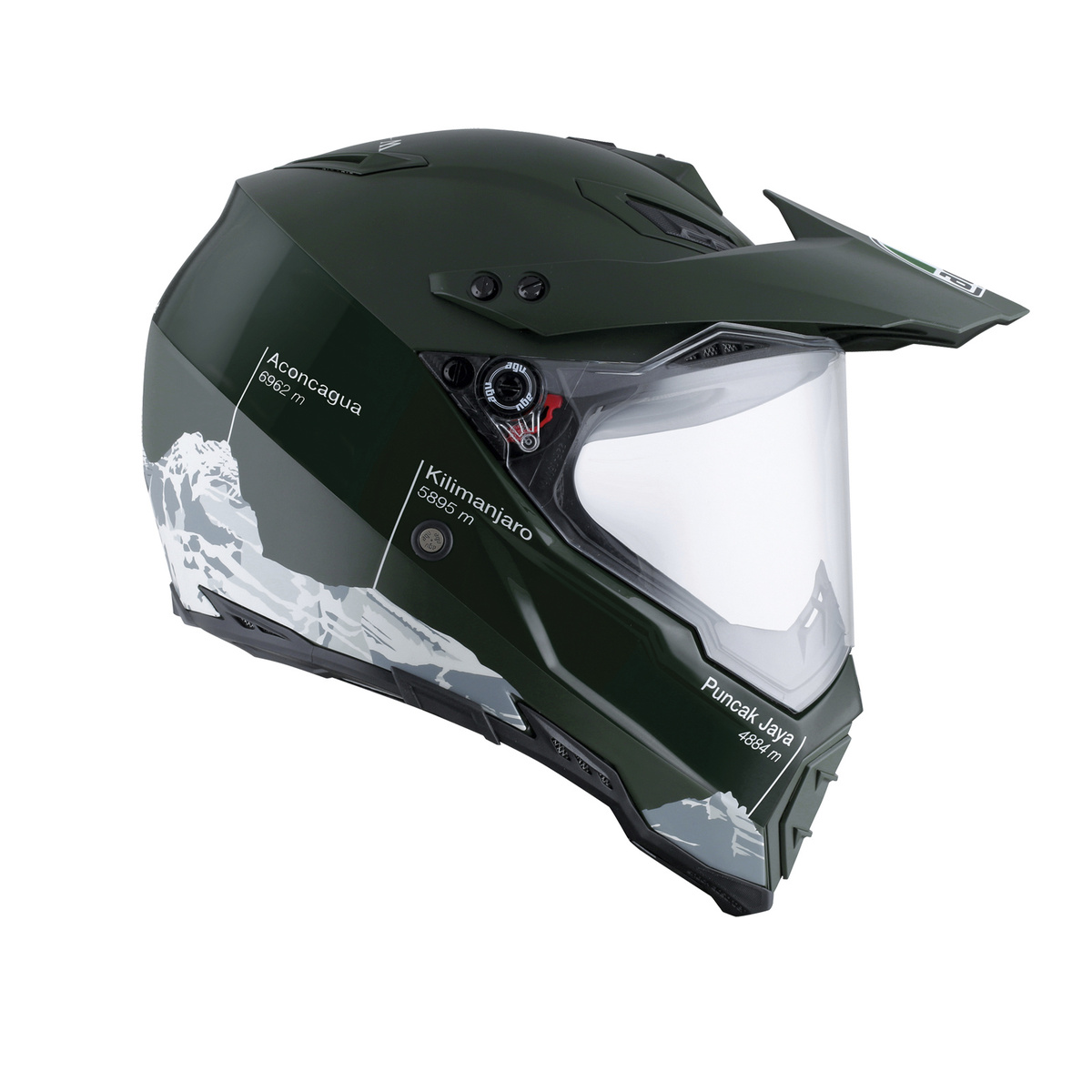 prilba AGV AX-8 Dual EVO WILD FRONTIER MILITARY GREEN/WHITE