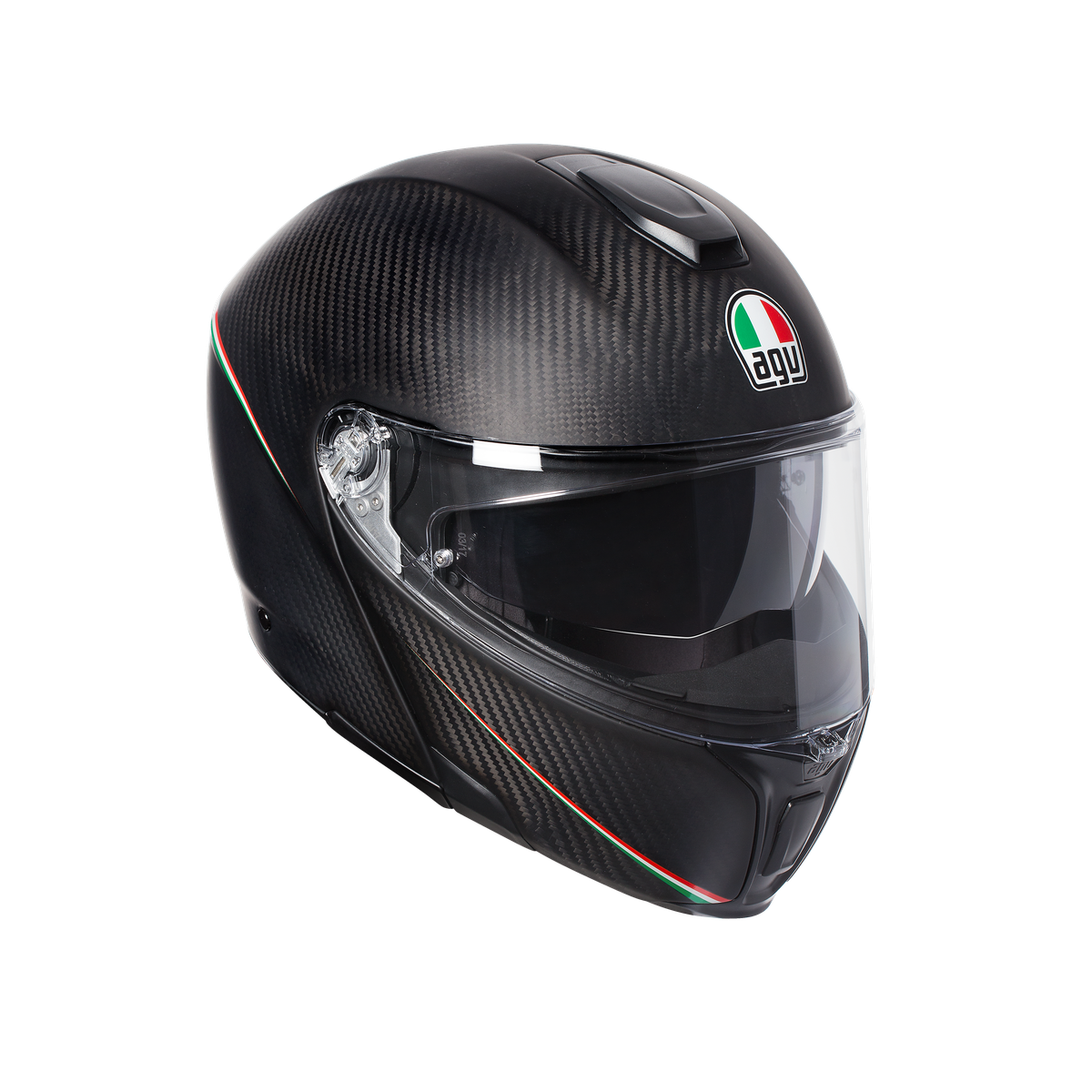 Prilba AGV SPORTMODULAR TRICOLORE MATT CARBON/ITALY.