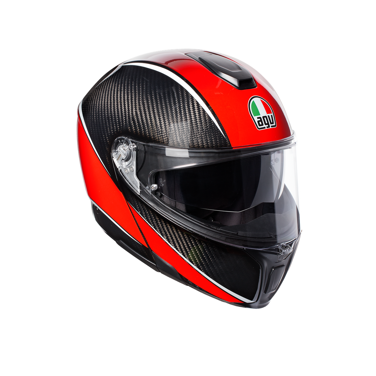 Prilba AGV SPORTMODULAR - AERO CARBON/RED