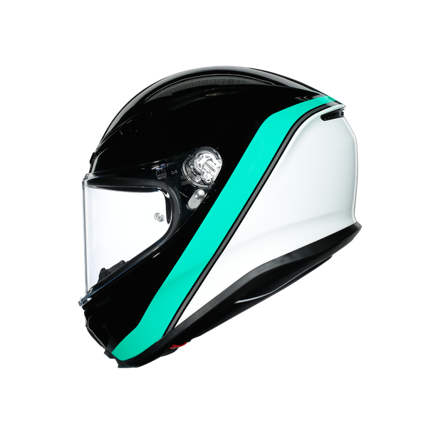 Prilba AGV K6 MINIMAL Black/Pearl White/Aqua