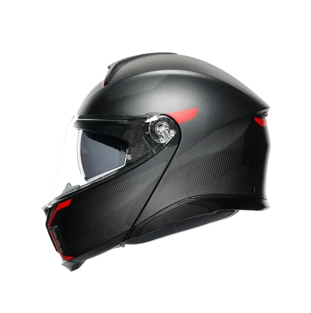 Prilba AGV TOURMODULAR FREQUENCY MATT GUNMETAL/RED