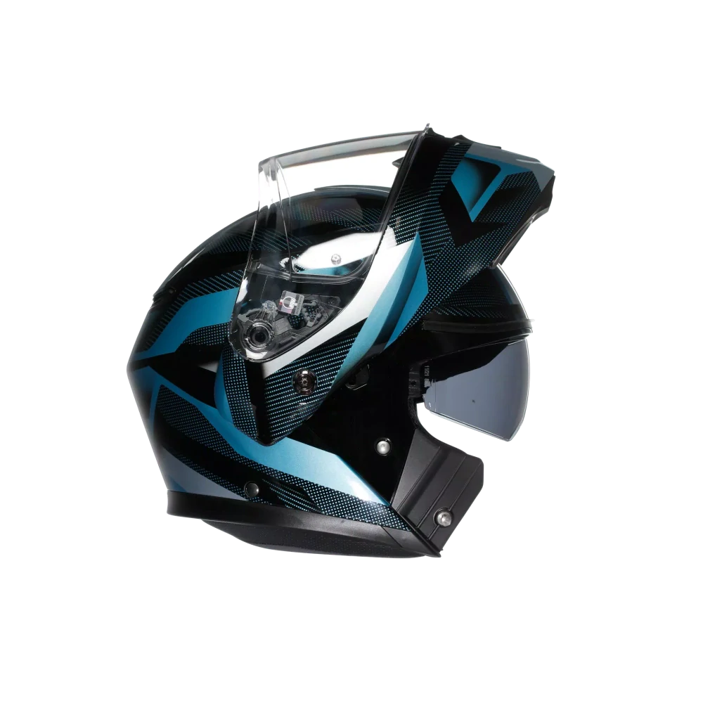 Prilba AGV Streetmodular LEDRO MATT BLACK/POWDER BLUE