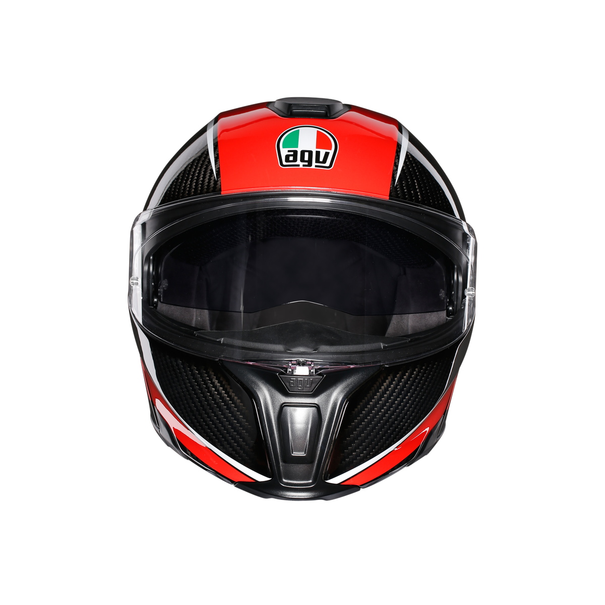 Prilba AGV SPORTMODULAR - AERO CARBON/RED