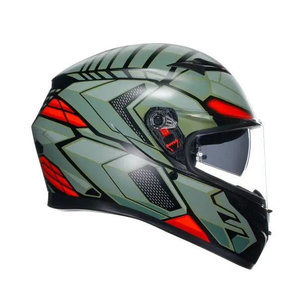 Prilba AGV  K3 DECEPT MATT BLACK/GREEN/RED