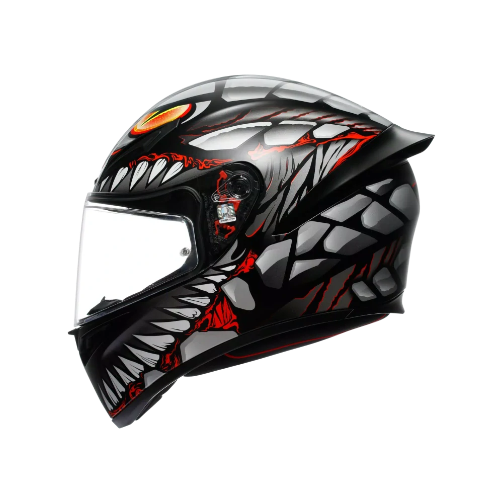 Prilba AGV K1 S E2206 LYZARD MATT BLACK/GREY/RED