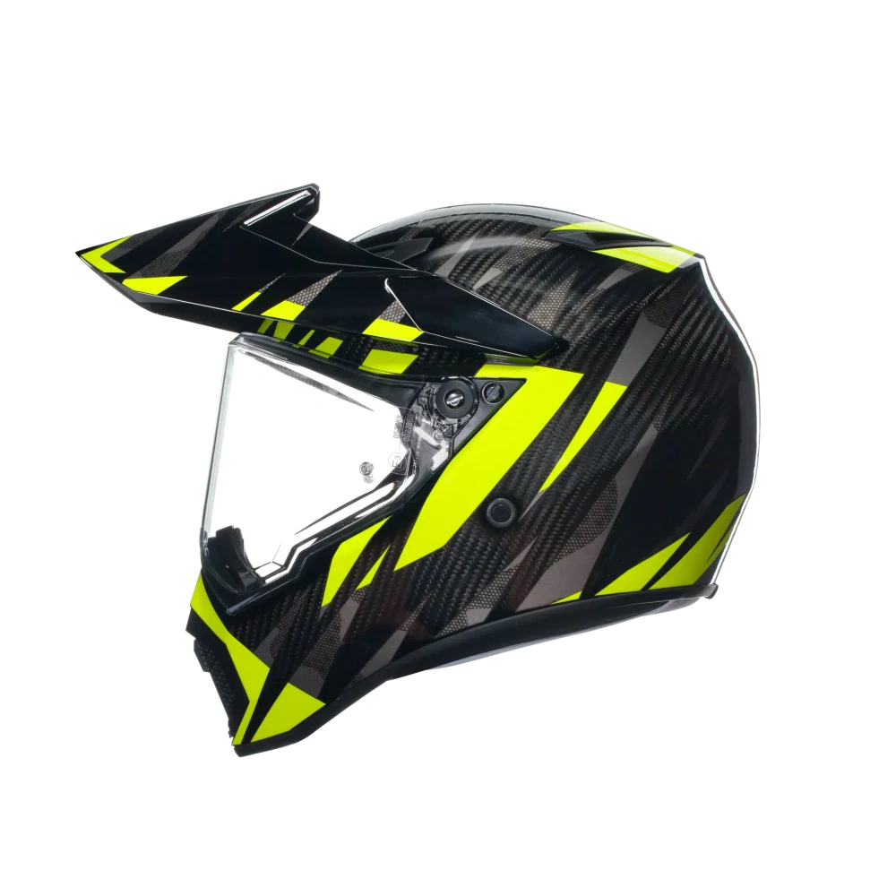 Prilba AGV AX9 STEPPA CARBON/GREY/YELLOW FLUO