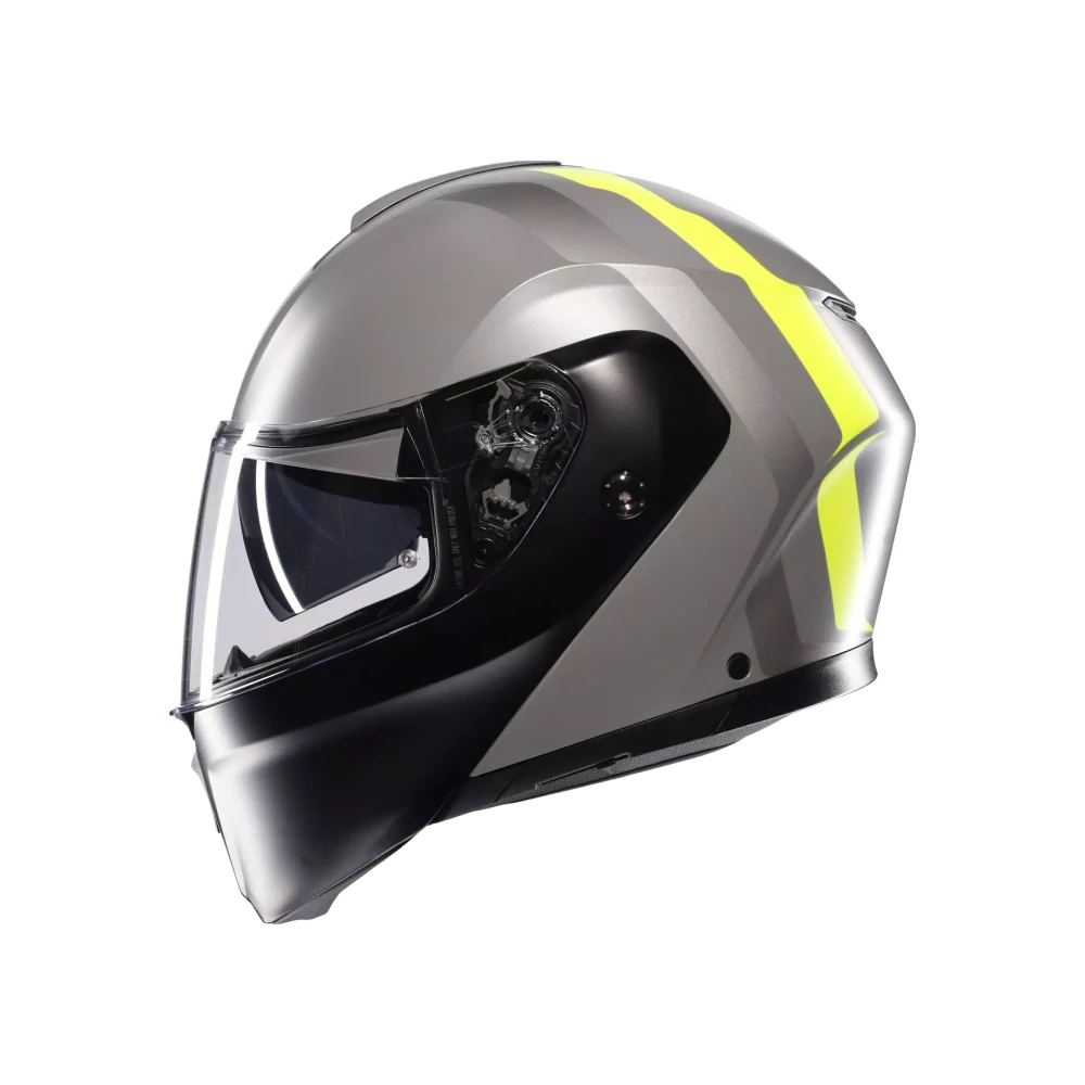 Prilba AGV Streetmodular RESIA MATT GREY/BLACK/YEL FLUO