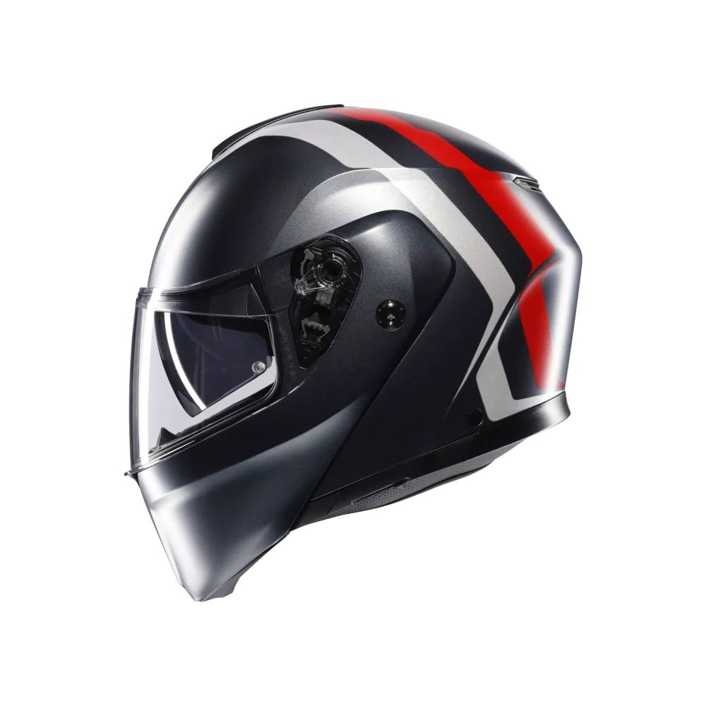 Prilba AGV Streetmodular RESIA MATT GREY/SILVER/RED