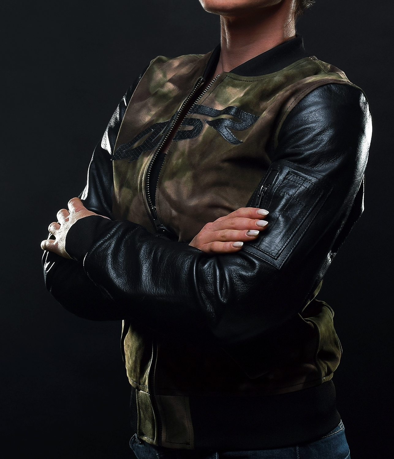 Dámska kožená bunda 4SR Bomber Camo Lady