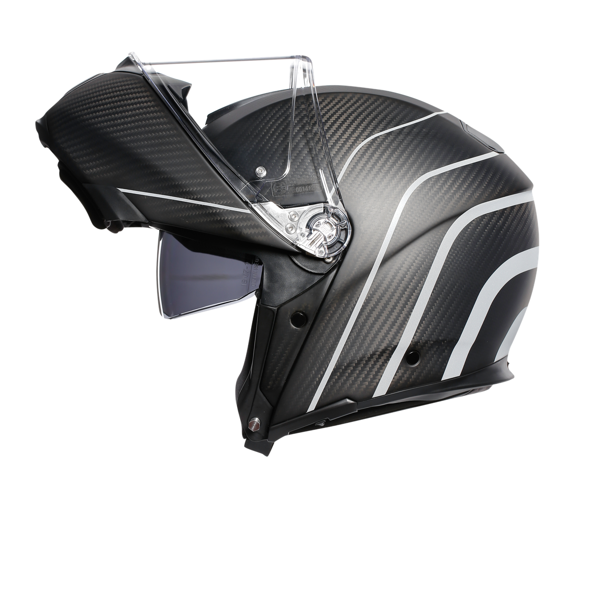 Prilba AGV SPORTMODULAR - REFRACTIVE CARBON/SILVER