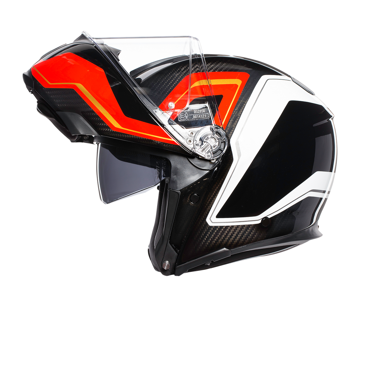 Prilba AGV SPORTMODULAR - SHARP CARBON/RED/WHITE