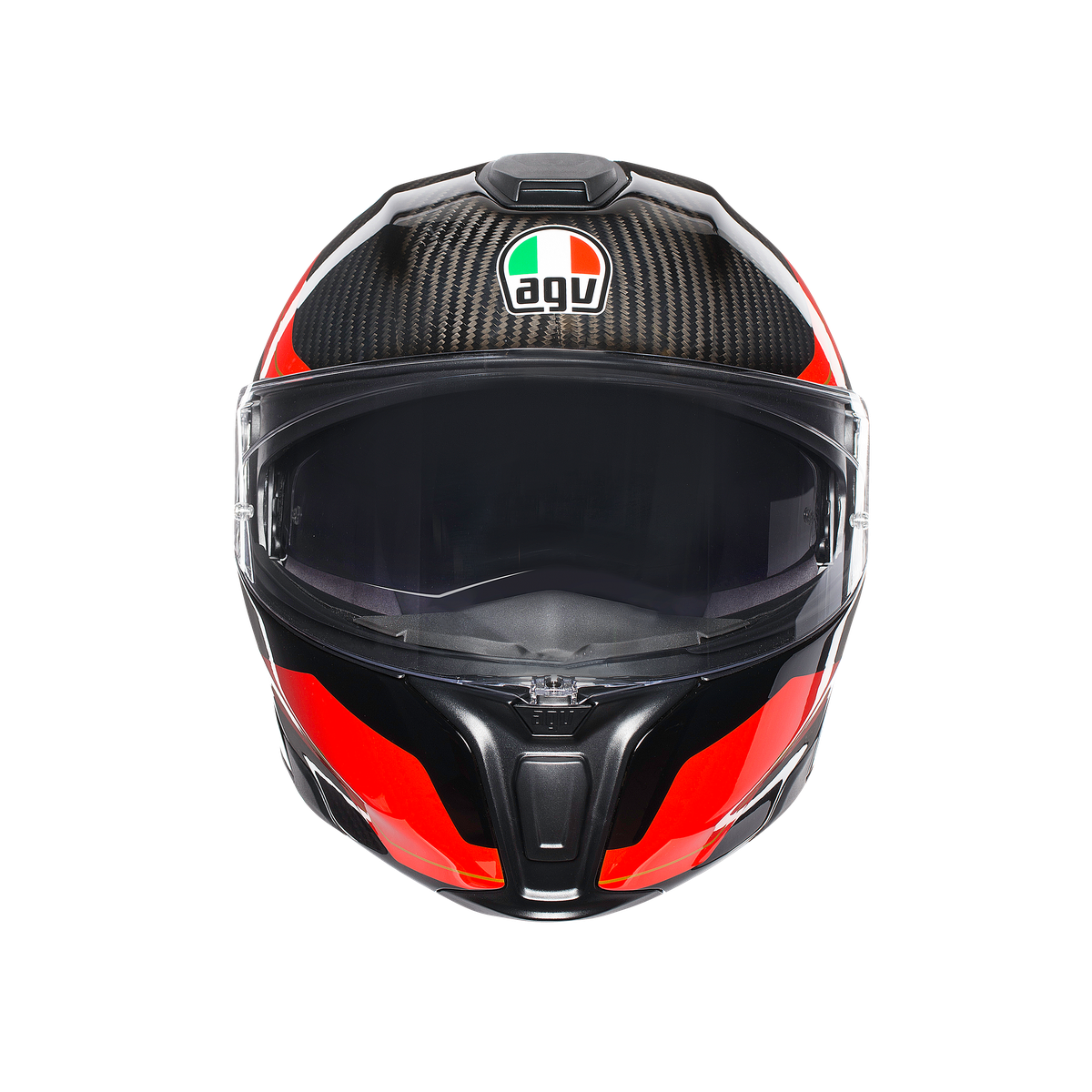 Prilba AGV SPORTMODULAR - STRIPES CARBON/RED