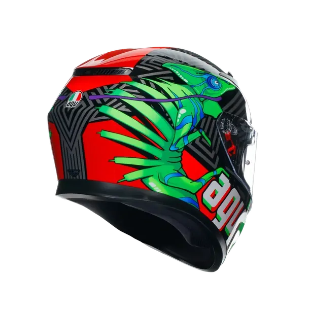 Prilba AGV K3 KAMALEON BLACK/RED/GREE