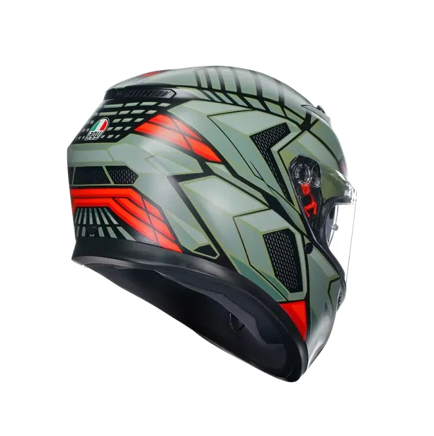Prilba AGV  K3 DECEPT MATT BLACK/GREEN/RED