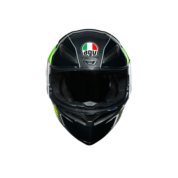 Prilba AGV K1 POWER GUNMETAL/WHITE/GREEN