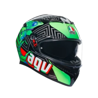Prilba AGV K3 KAMALEON BLACK/RED/GREE